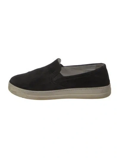 Pre-owned Prada Suede Colorblock Pattern Sneakers In Black