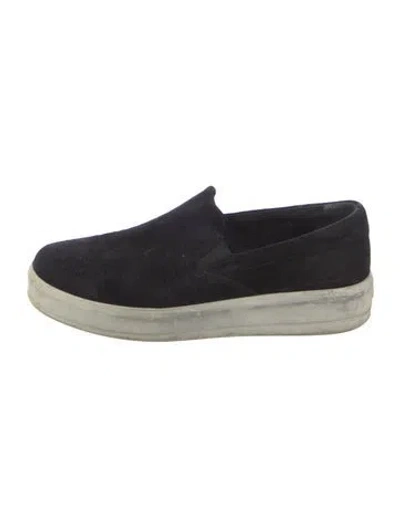 Pre-owned Prada Suede Colorblock Pattern Sneakers In Black