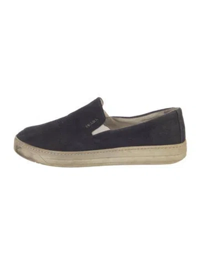 Pre-owned Prada Suede Colorblock Pattern Sneakers In Blue