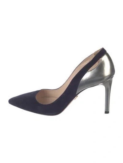 Pre-owned Prada Suede Cutout Accent Pumps