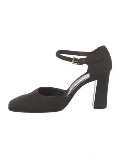 Pre-owned Prada Suede D'orsay Pumps In Black