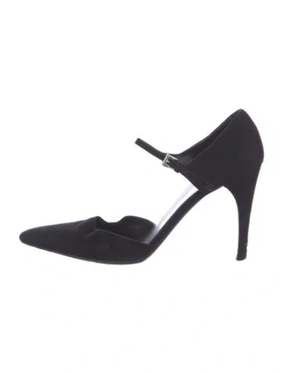 Pre-owned Prada Suede D'orsay Pumps In Black