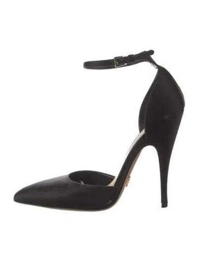 Pre-owned Prada Suede D'orsay Pumps In Black