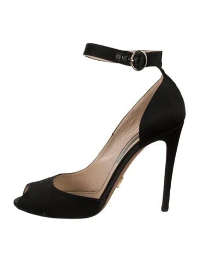 Pre-owned Prada Suede D'orsay Pumps In Black