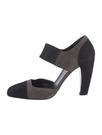 Pre-owned Prada Suede D'orsay Pumps In Black