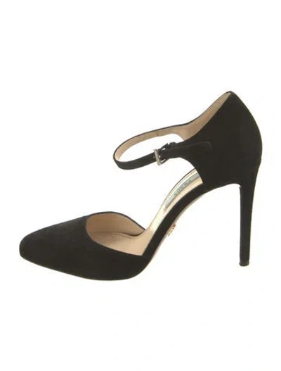 Pre-owned Prada Suede D'orsay Pumps In Black
