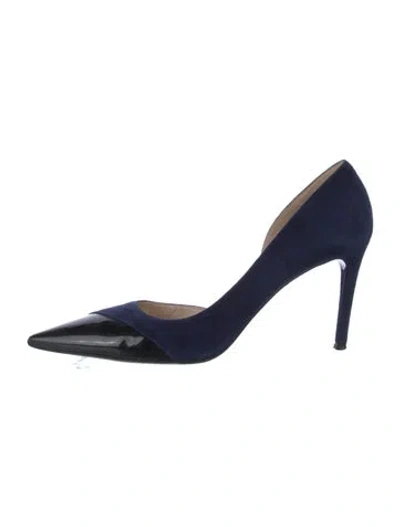 Pre-owned Prada Suede D'orsay Pumps In Multi