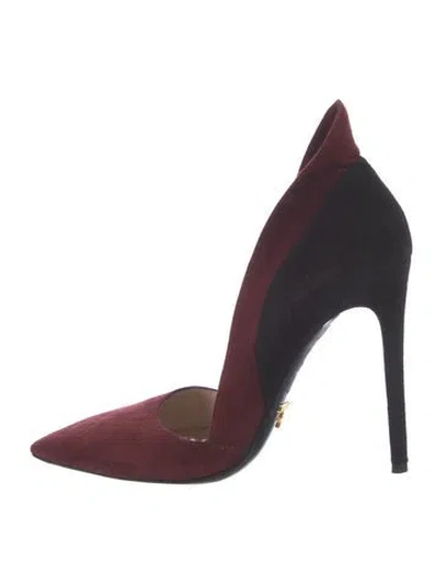 Pre-owned Prada Suede D'orsay Pumps In Multi