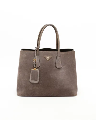 Prada Suede Double Tote Bag