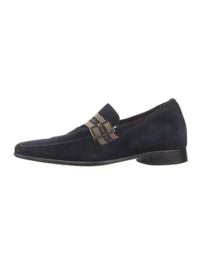 Pre-owned Prada Suede Dress Loafers In Blue