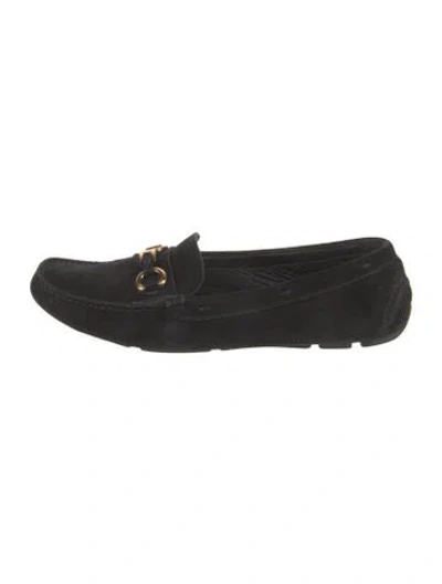 Pre-owned Prada Suede Drivers In Black