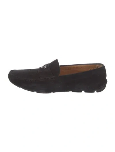 Pre-owned Prada Suede Drivers In Blue