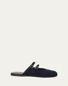 Prada Suede Dual Mary Jane Ballerina Mules In Bleu