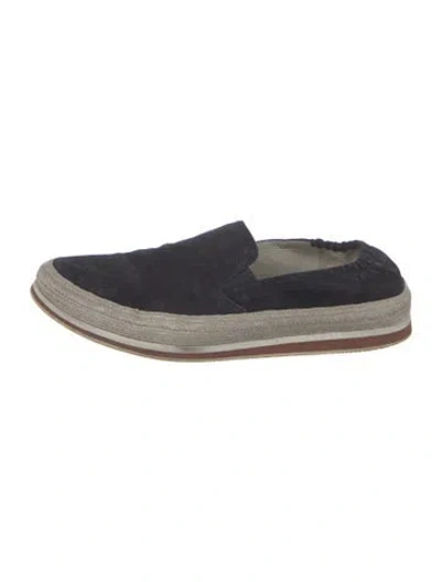 Pre-owned Prada Suede Espadrille Sneakers In Black