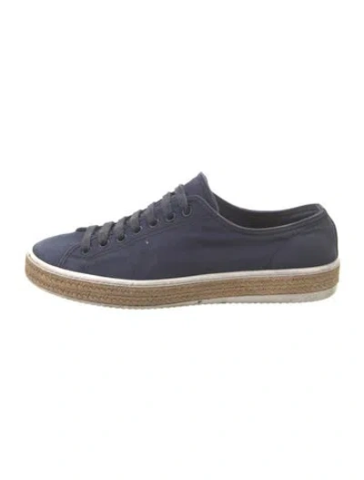 Pre-owned Prada Suede Espadrille Sneakers In Blue