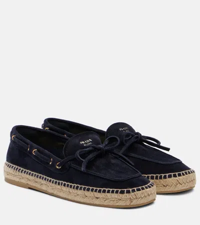 Prada Suede Espadrilles In Blue