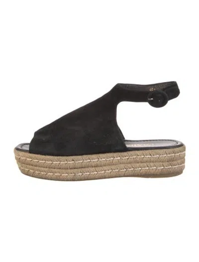 Pre-owned Prada Suede Espadrilles In Black