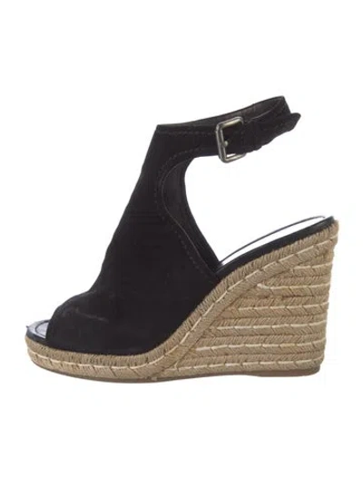 Pre-owned Prada Suede Espadrilles In Black