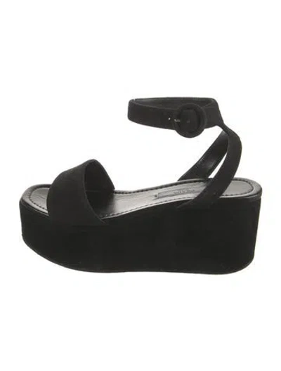 Pre-owned Prada Suede Espadrilles In Black