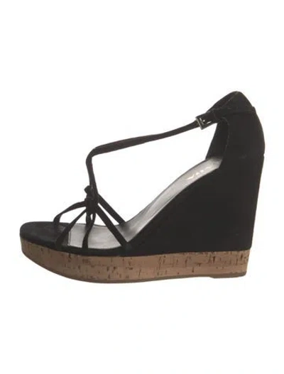 Pre-owned Prada Suede Espadrilles In Black