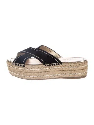 Pre-owned Prada Suede Espadrilles In Black