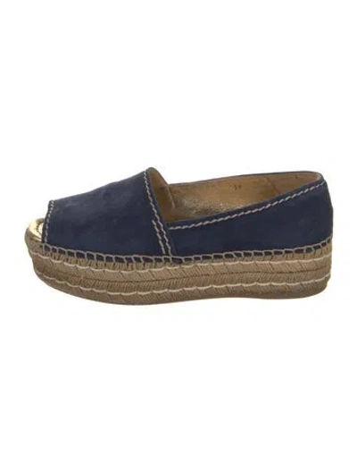 Pre-owned Prada Suede Espadrilles In Blue