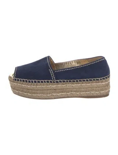Pre-owned Prada Suede Espadrilles In Blue