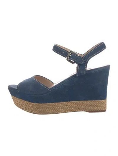 Pre-owned Prada Suede Espadrilles In Blue
