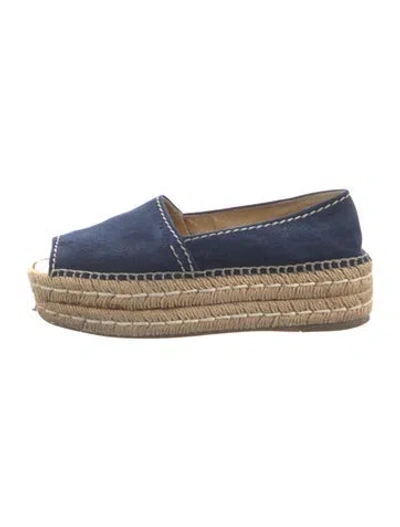 Pre-owned Prada Suede Espadrilles In Blue