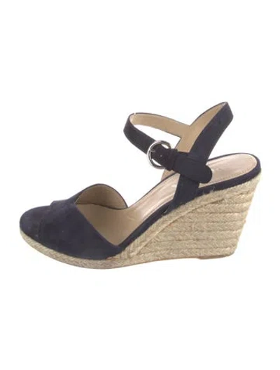 Pre-owned Prada Suede Espadrilles In Blue