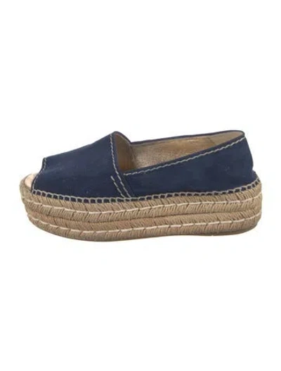 Pre-owned Prada Suede Espadrilles In Blue