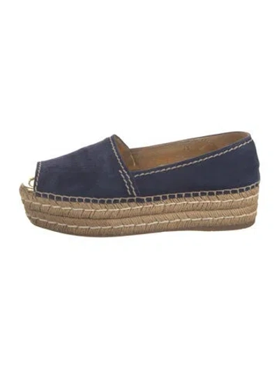 Pre-owned Prada Suede Espadrilles In Blue