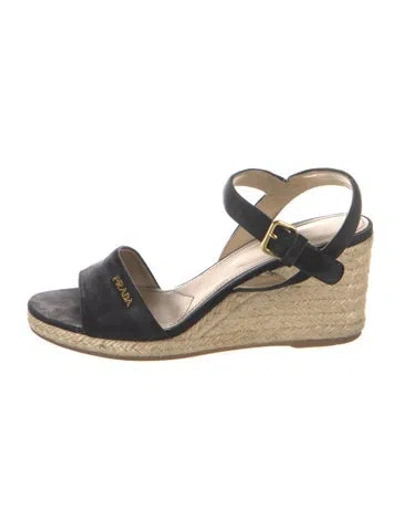 Pre-owned Prada Suede Espadrilles In Blue
