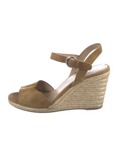 Pre-owned Prada Suede Espadrilles In Brown