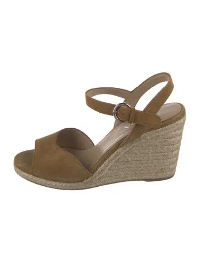 Pre-owned Prada Suede Espadrilles In Brown
