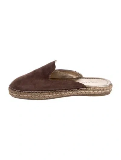 Pre-owned Prada Suede Espadrilles In Brown/metallic