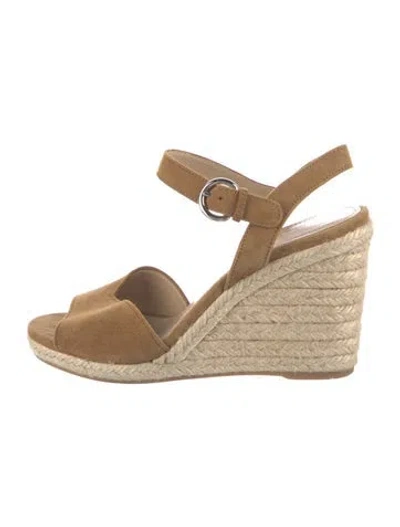 Pre-owned Prada Suede Espadrilles In Brown/neutrals