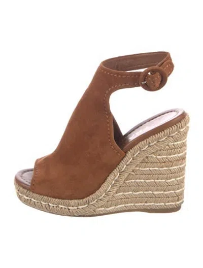 Pre-owned Prada Suede Espadrilles In Brown/neutrals