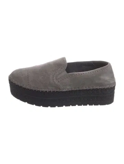 Pre-owned Prada Suede Espadrilles In Gray