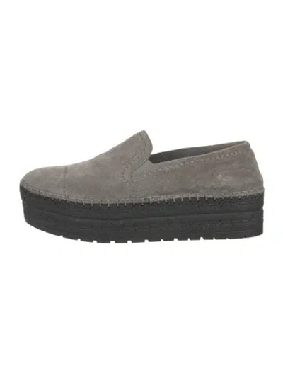 Pre-owned Prada Suede Espadrilles In Gray