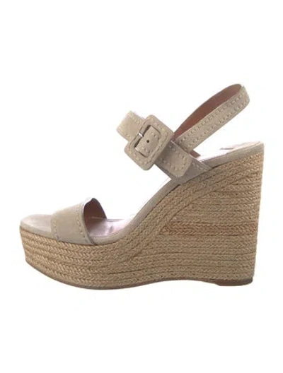Pre-owned Prada Suede Espadrilles In Neutral