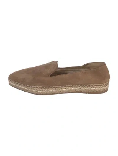 Pre-owned Prada Suede Espadrilles In Neutral
