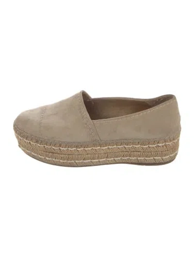 Pre-owned Prada Suede Espadrilles In Neutral