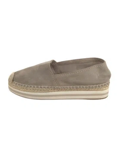 Pre-owned Prada Suede Espadrilles In Neutrals