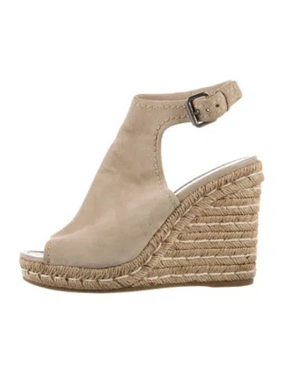 Pre-owned Prada Suede Espadrilles In Neutrals