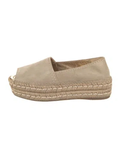 Pre-owned Prada Suede Espadrilles In Neutrals