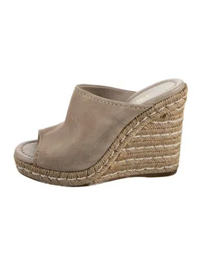 Pre-owned Prada Suede Espadrilles In Neutrals