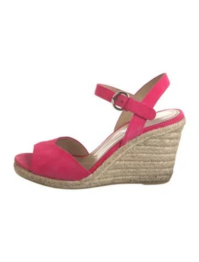 Pre-owned Prada Suede Espadrilles In Pink