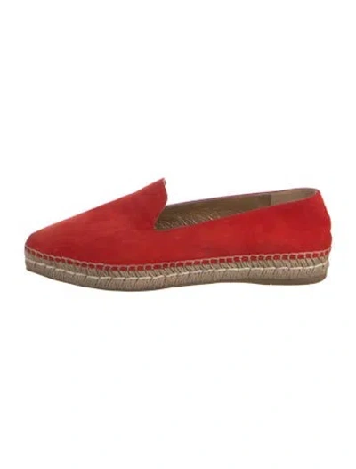 Pre-owned Prada Suede Espadrilles In Red
