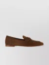 Prada Suede Finish Loafers Penny Strap In Brown